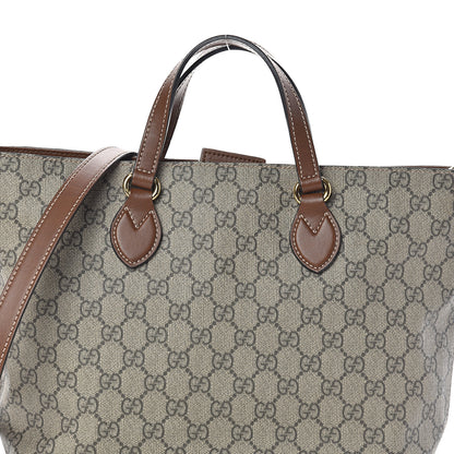 Gucci Soft GG Supreme Monogram Small Crossbody Tote Beige Cuir 7 of 9