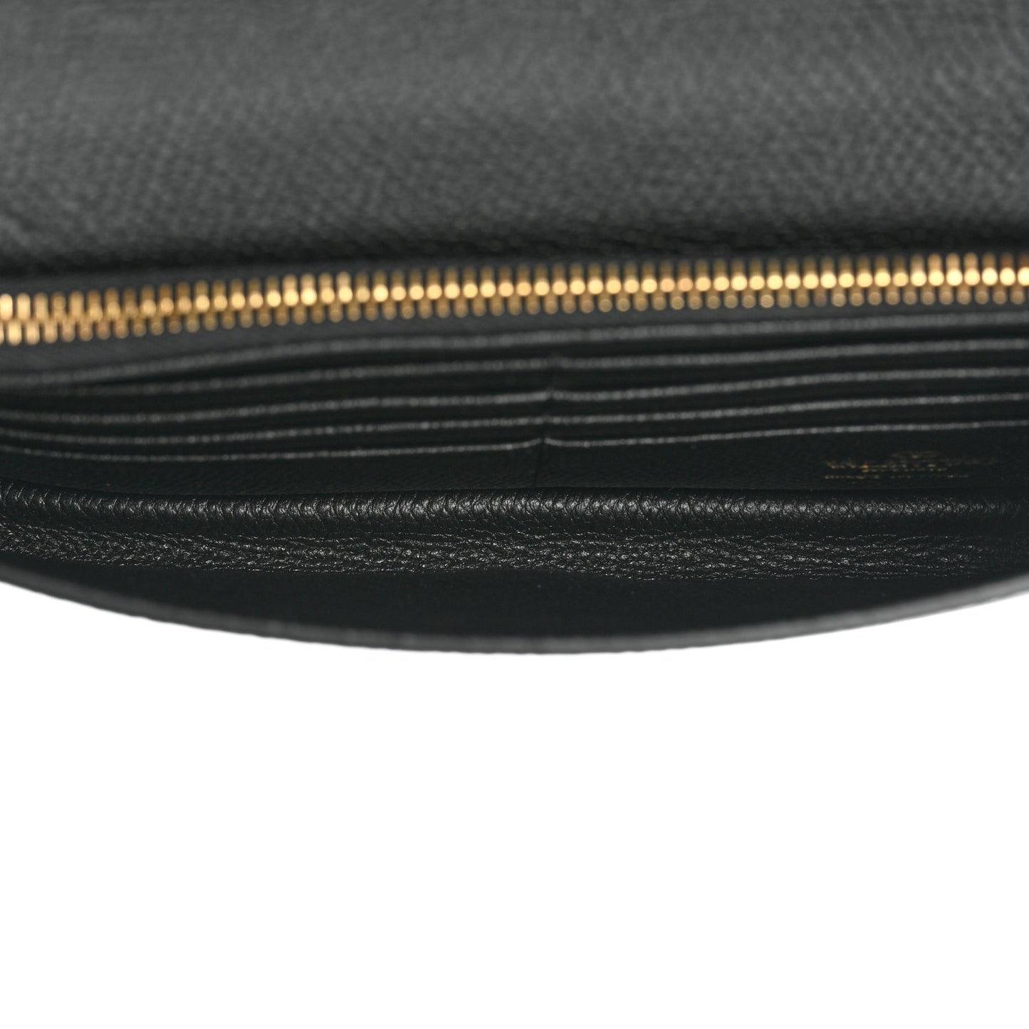 Grainy Calfskin VLogo Top Handle Wallet With Chain Black