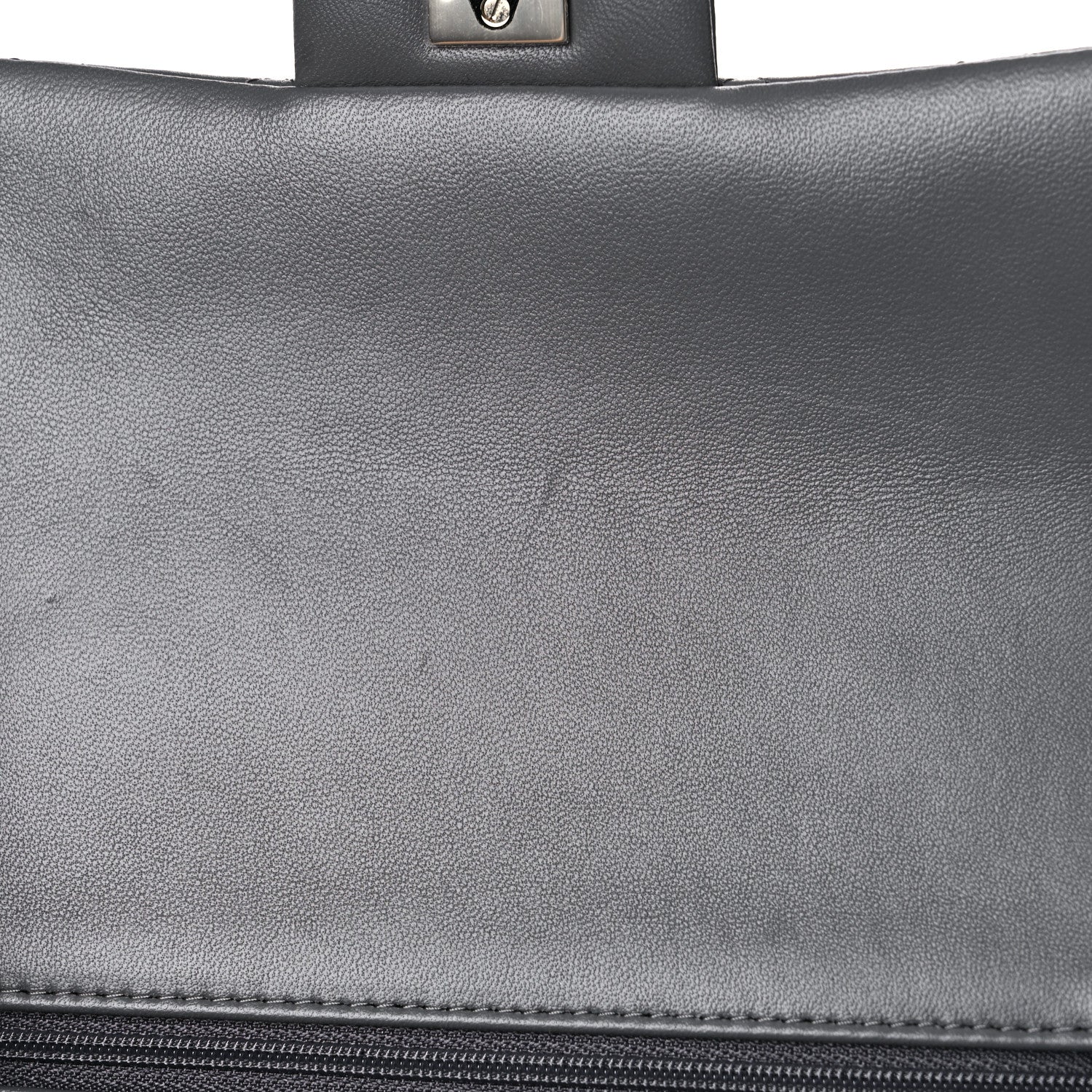 Chanel Lambskin Quilted Mini Top Handle Rectangular Flap Dark Grey 10 of 11