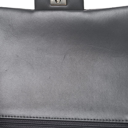 Chanel Lambskin Quilted Mini Top Handle Rectangular Flap Dark Grey 10 of 11