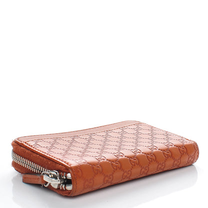 Gucci Microguccissima Zip Around Key Ring Coin Purse Burnt Orange 4 of 7