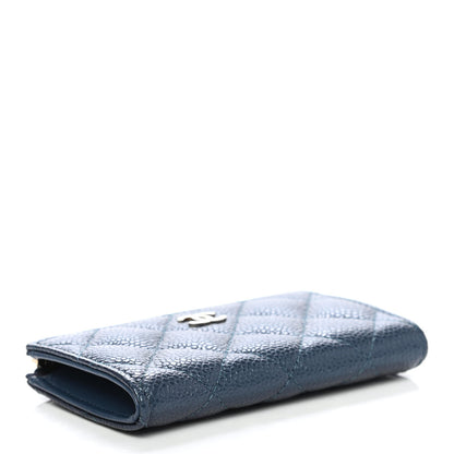 Chanel Iridescent Caviar Quilted Zipped Key Holder Case Dark Blue 3 of 4