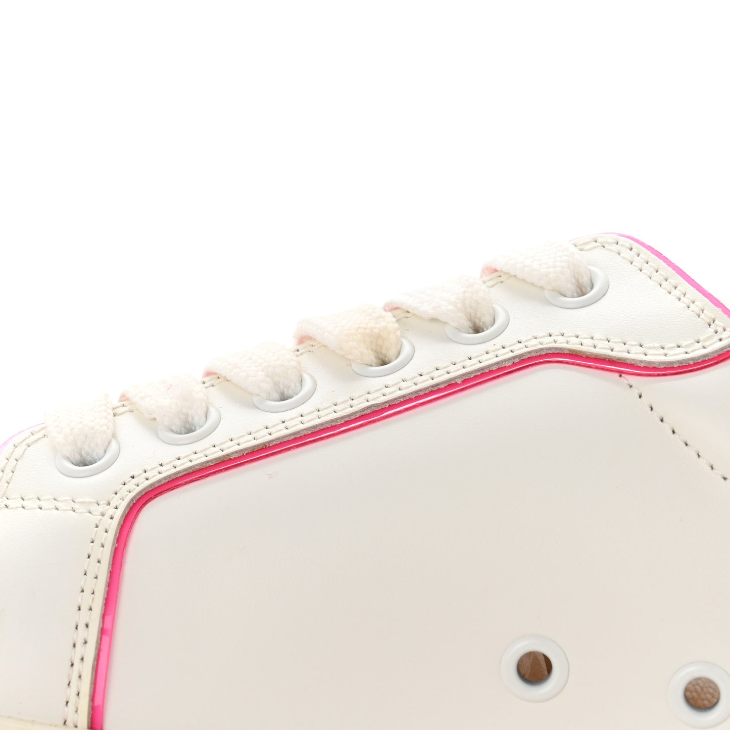 Calfskin Vieira Spikes Flat Sneakers 38 Bianco Rose