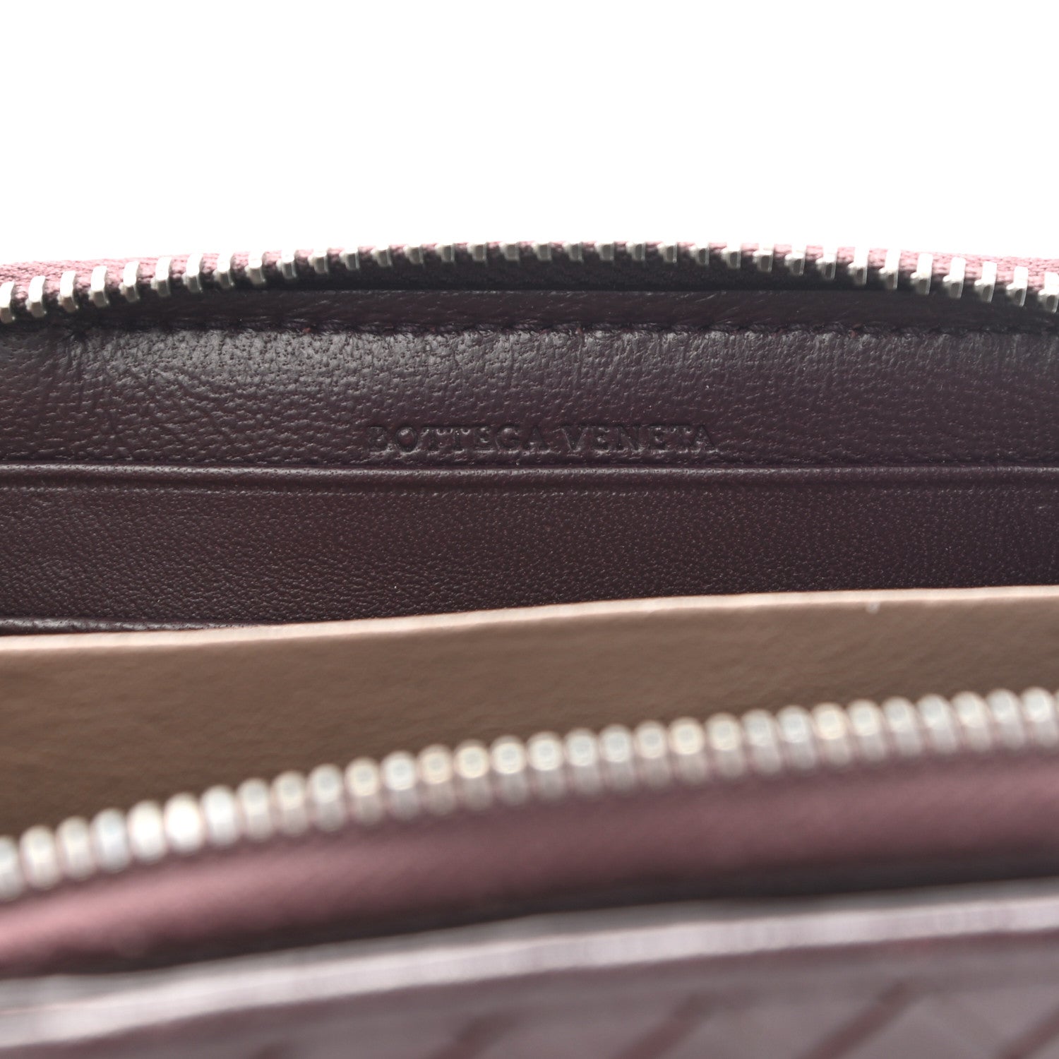 Bottega Veneta Nappa Intrecciato Zip Around Coin Purse Aubergine 6 of 9