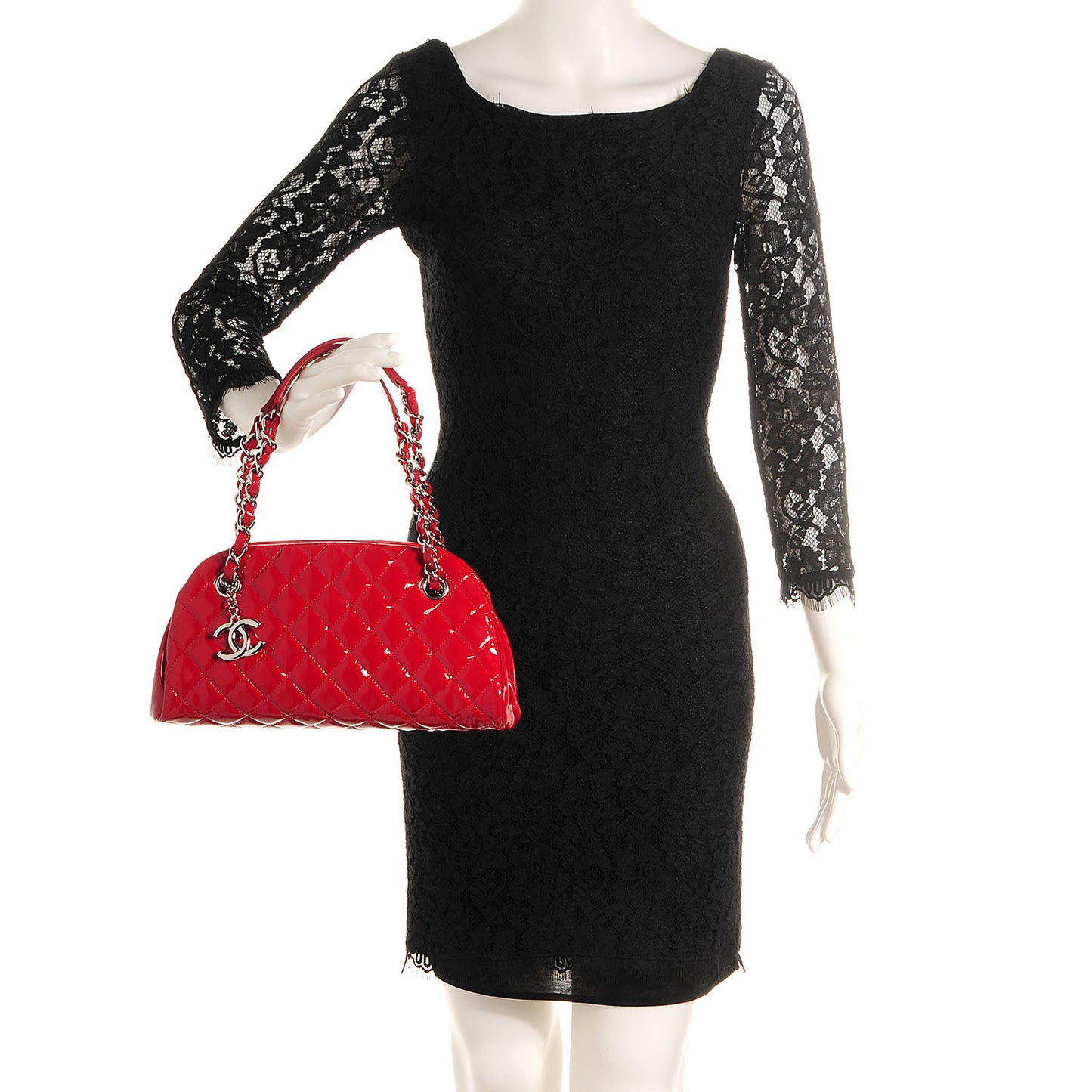 Patent Quilted Small Just Mademoiselle Red