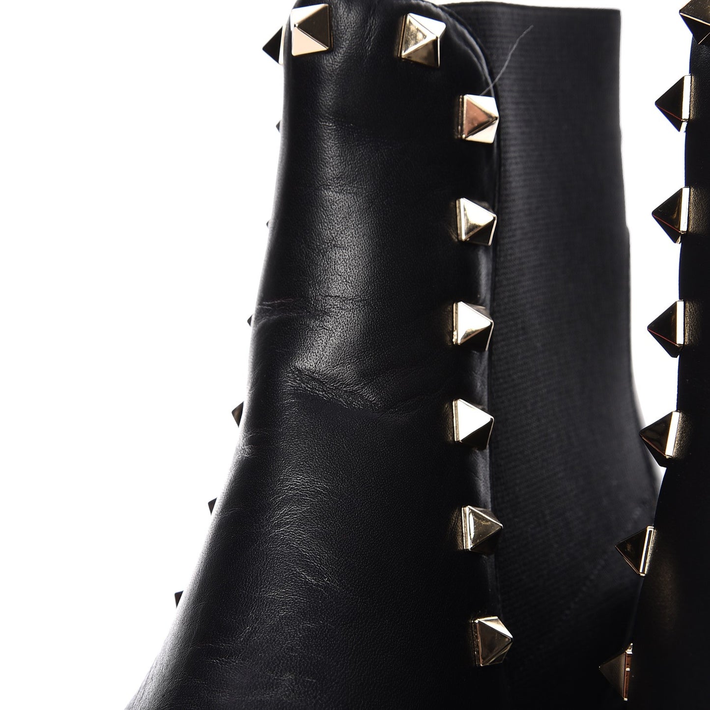 Calfskin Rockstud Beatle Chelsea 20mm Ankle Boots 37 Black