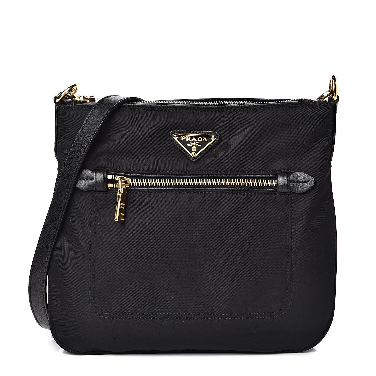 Prada Nylon Flat Messenger Bag Black 1 of 9