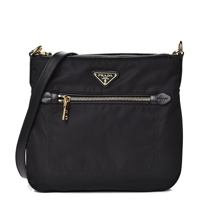 Prada Nylon Flat Messenger Bag Black 1 of 9