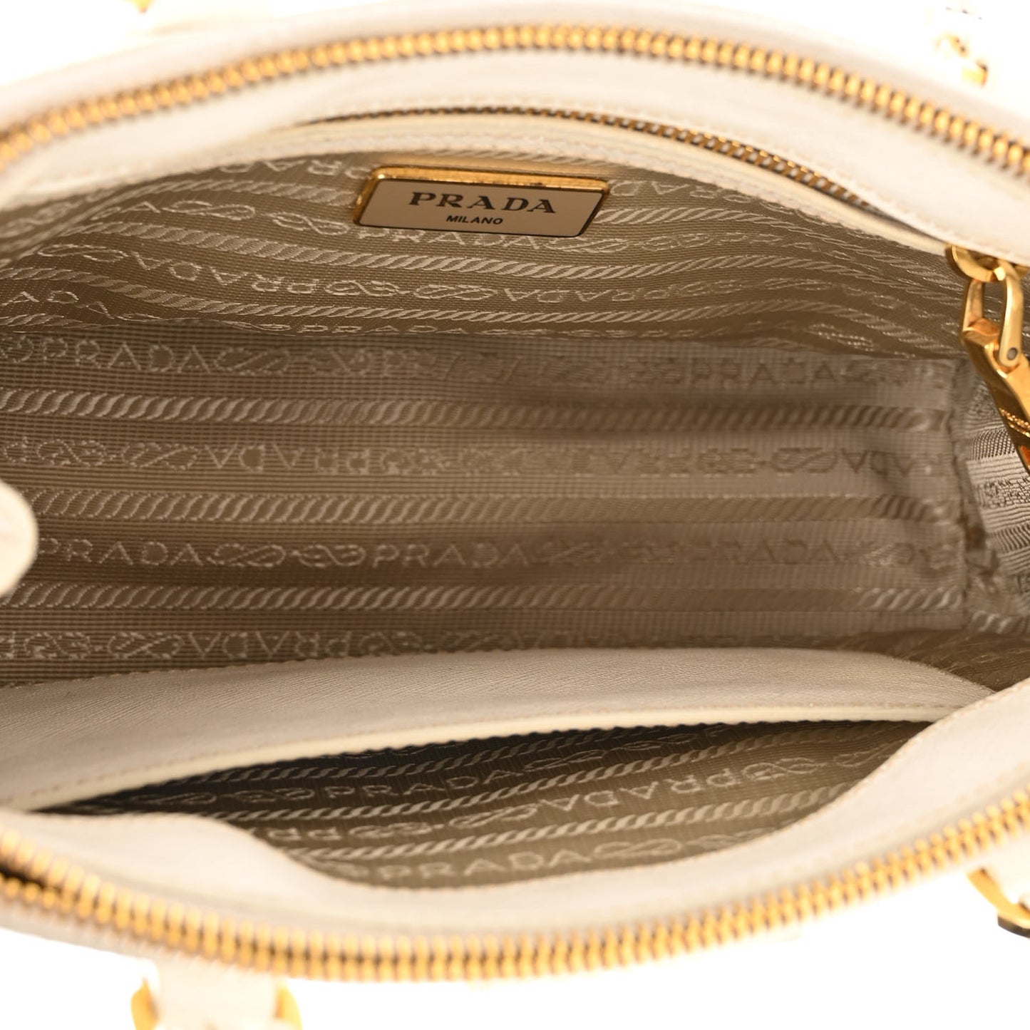 Saffiano Small Galleria Double Zip Tote Talco