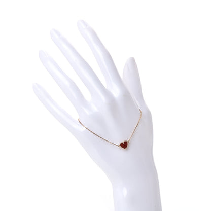 Van Cleef & Arpels 18K Rose Gold Carnelian Sweet Alhambra Heart Bracelet 2 of 6