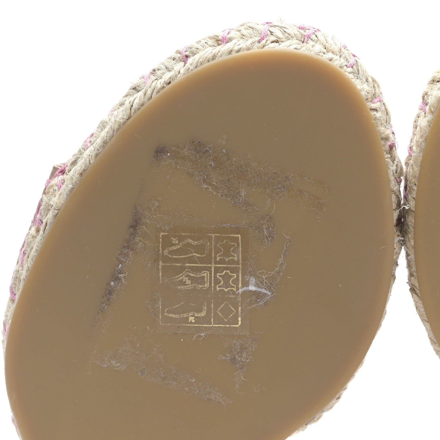 Valentino Garavani Grained Calfskin Rockstud Ankle Strap Espadrille 15/105mm Wedge Sandals 35 Rose Cannelle Natural 9 of 10