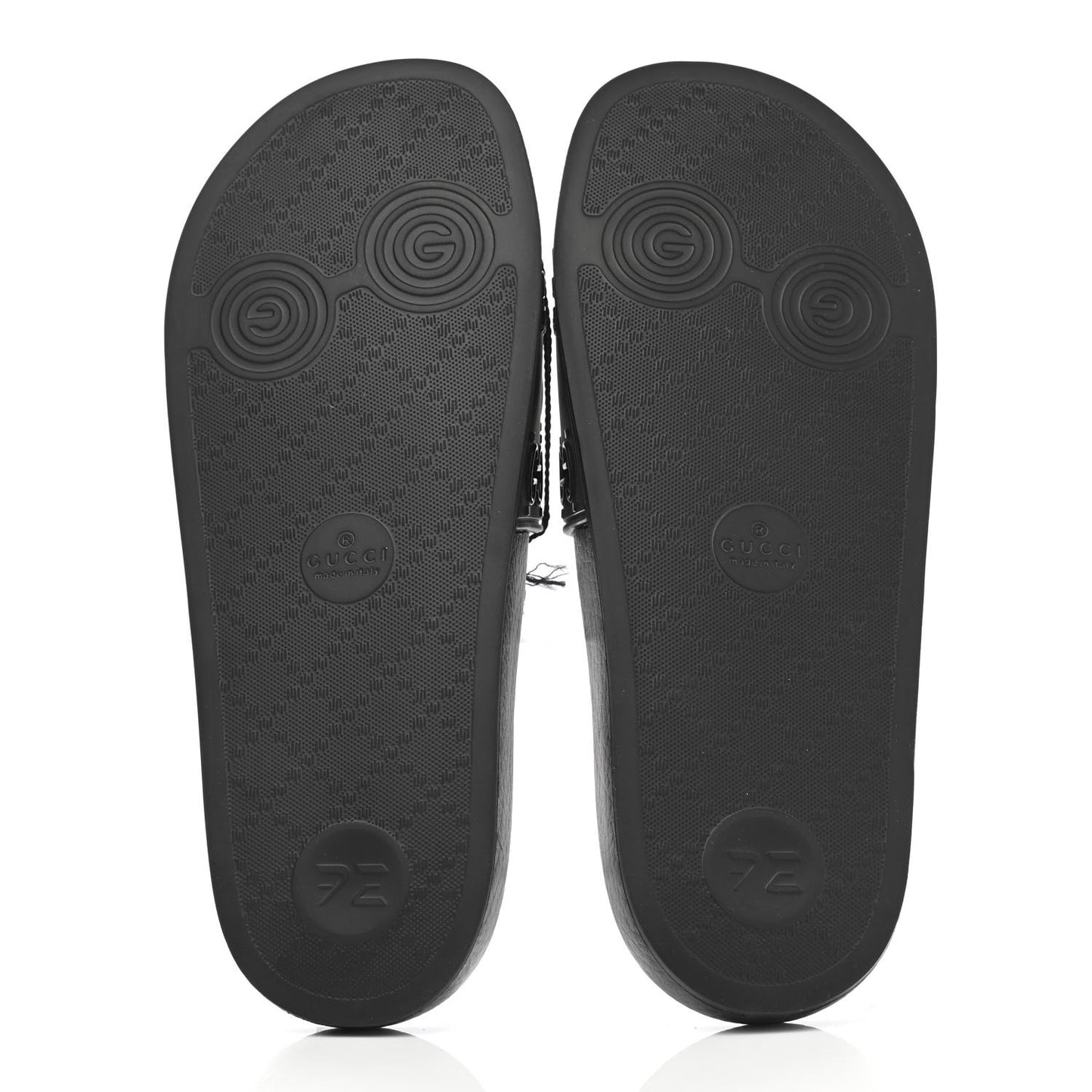 Rubber GG Monogram Perforated Womens Slide Sandals 40 Black