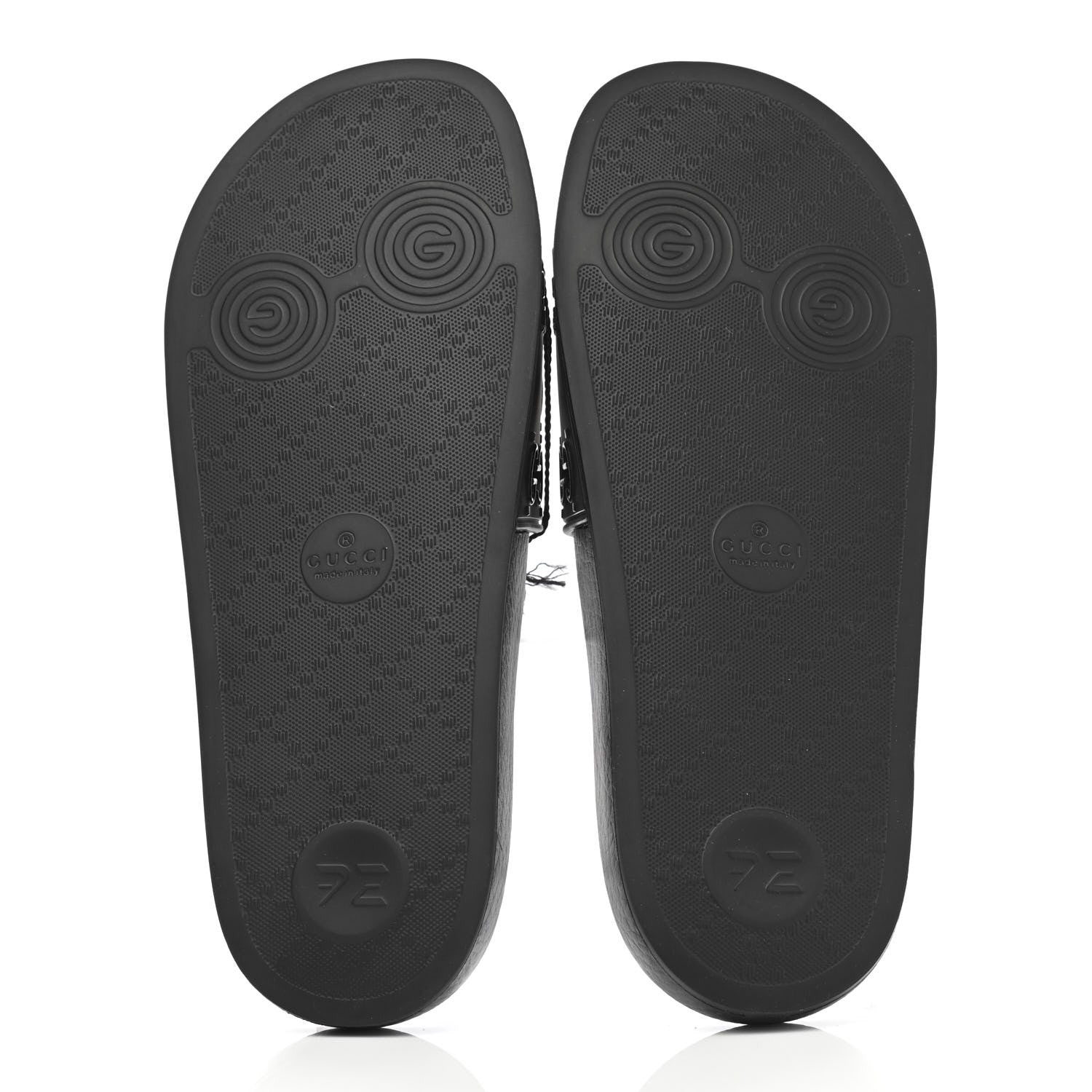Gucci Rubber GG Monogram Perforated Womens Slide Sandals 40 Black 5 of 7