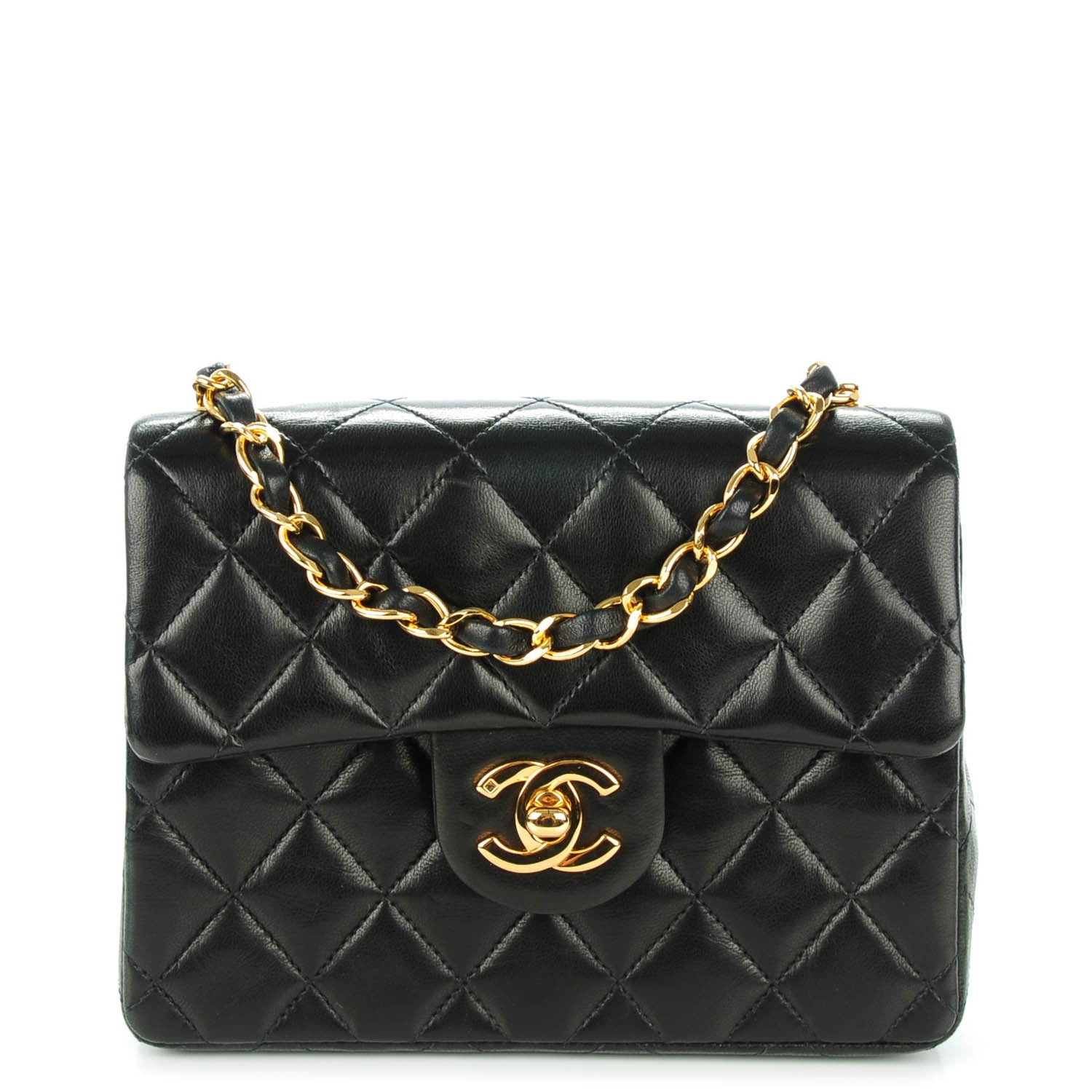 Chanel Lambskin Quilted Mini Square Flap Black 1 of 8