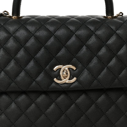 Chanel Caviar Quilted Medium Coco Handle Flap Black 9 of 12