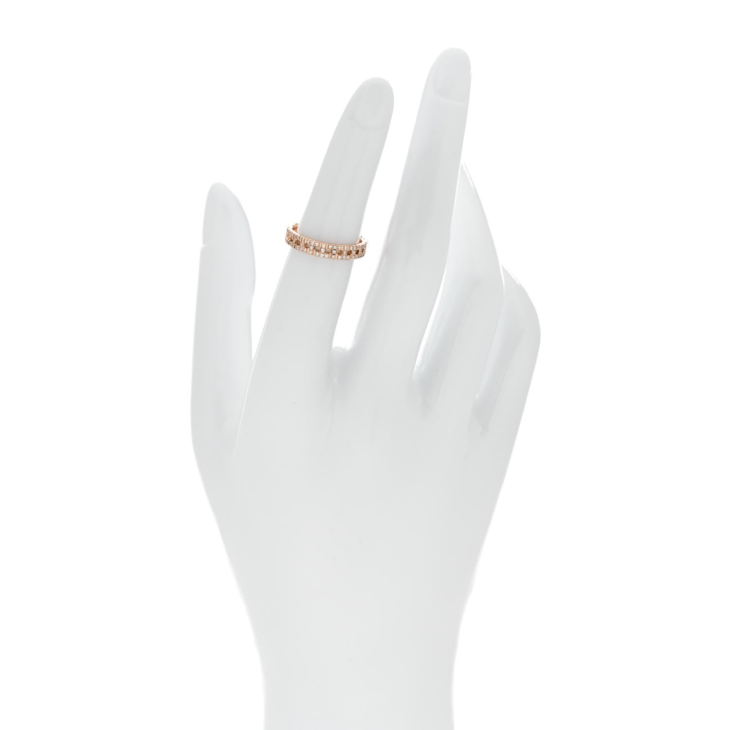 Tiffany 18K Rose Gold Diamond Narrow T True Band Ring 49 5 2 of 5