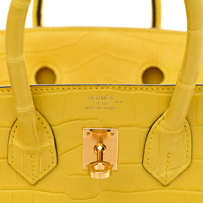 Hermes Matte Niloticus Crocodile Birkin 25 Mimosa 6 of 12