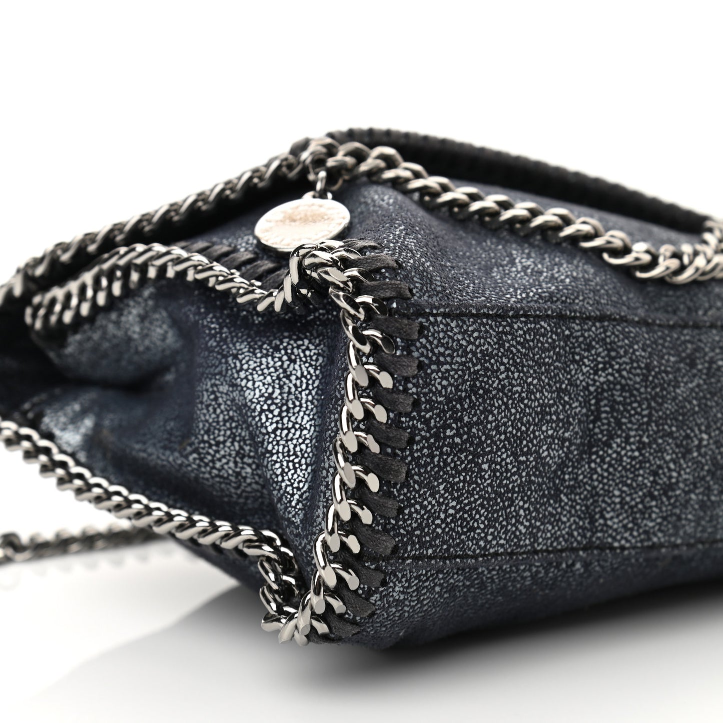 Chamois Shiny Dotted Mini Falabella Crossbody Bag Ruthenium