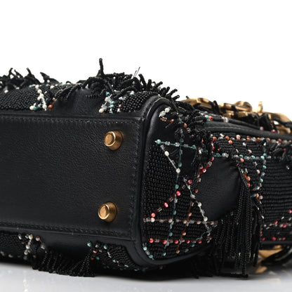 Christian Dior Lambskin Beaded Fringe Mini Lady Dior Black Multicolor 10 of 10