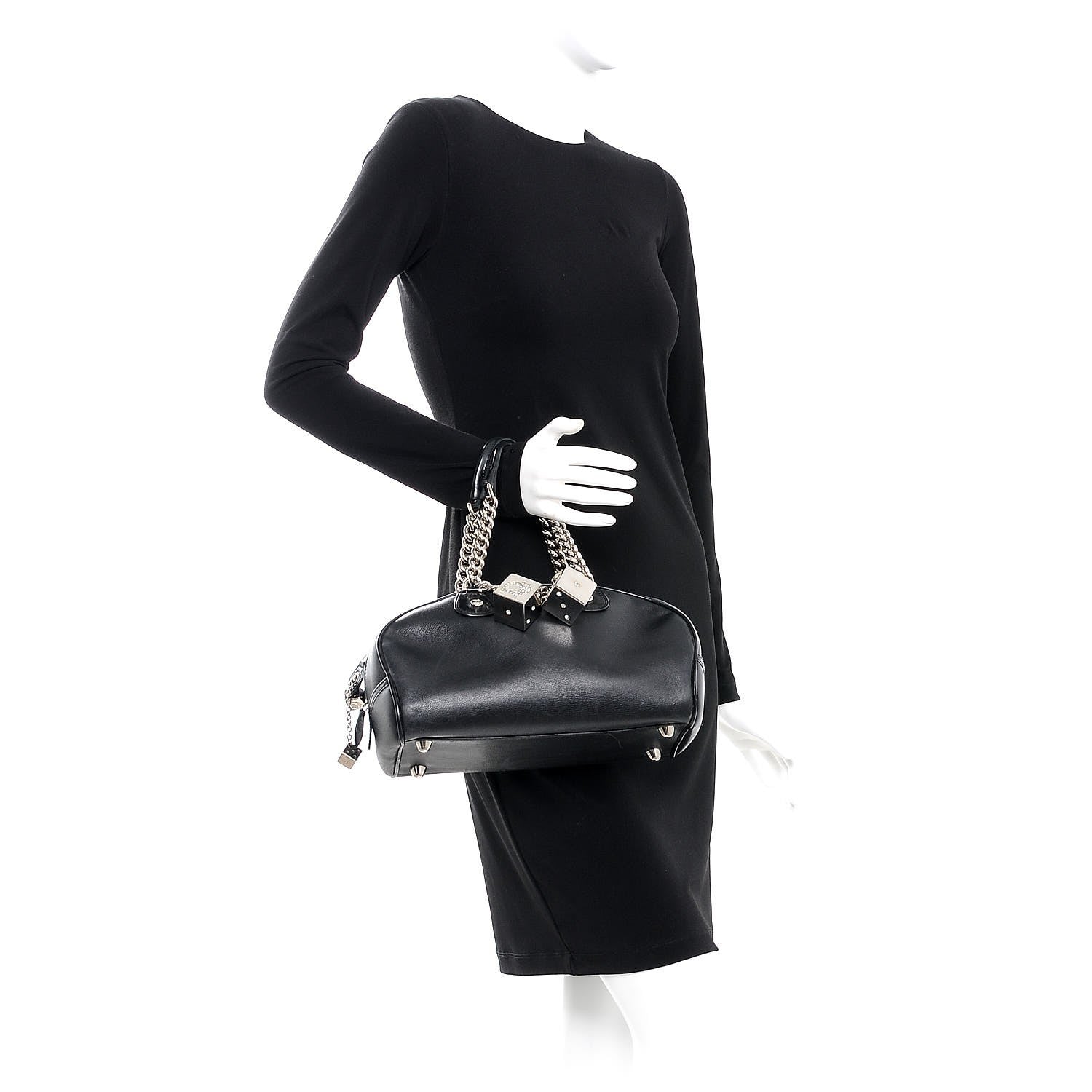 Christian Dior Calfskin Gambler Dice Bowler Black 2 of 12