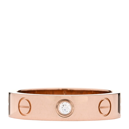 Cartier 18K Pink Gold Diamond 4mm LOVE Wedding Band Ring 47 4.25 1 of 4