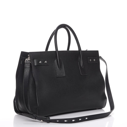 Saint Laurent Grained Calfskin Medium Supple Sac De Jour Black 4 of 18