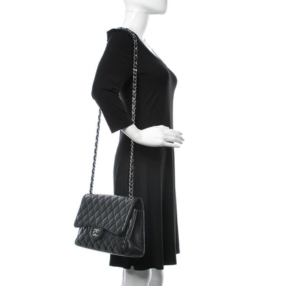 Chanel Lambskin Quilted Jumbo Double Flap Black 2 of 11
