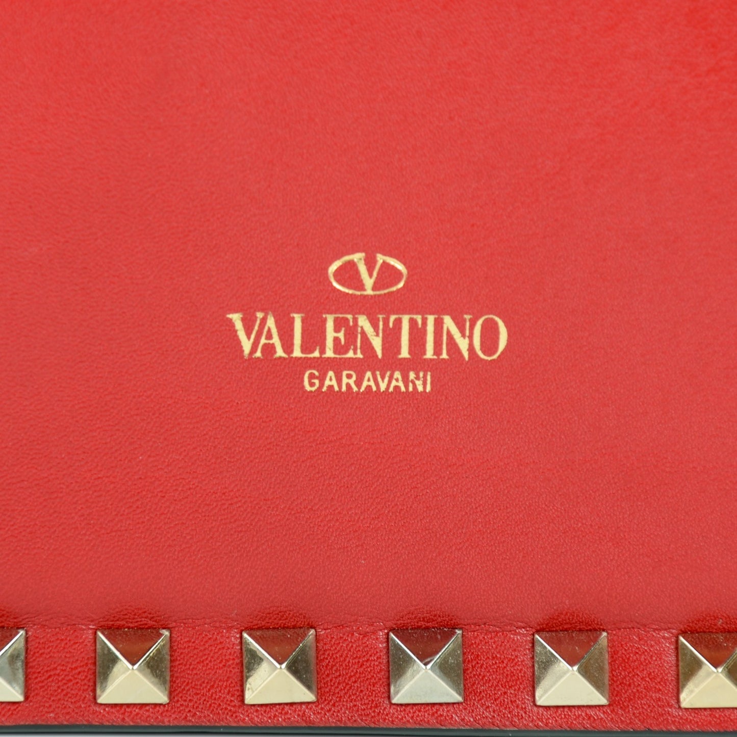 Vitello Rockstud Top Handle Bag Red