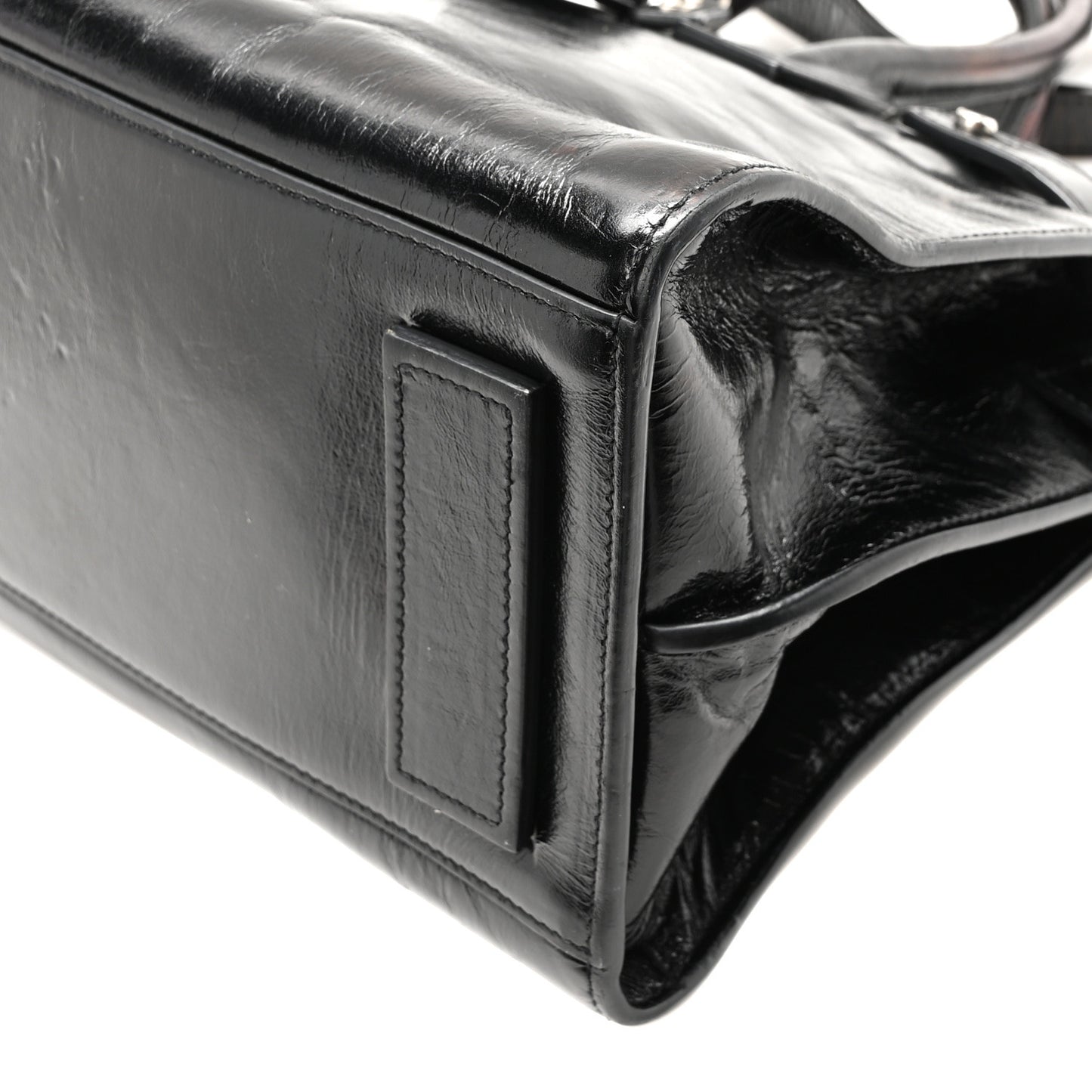 Glace Calfskin Baby Souple Sac De Jour Black