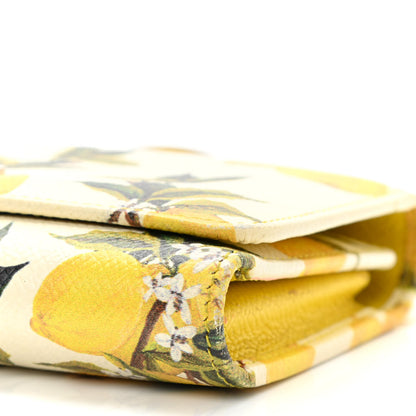 Dolce & Gabbana Dauphine Lemon Printed Mini Sicily Von Bag White Yellow 9 of 9
