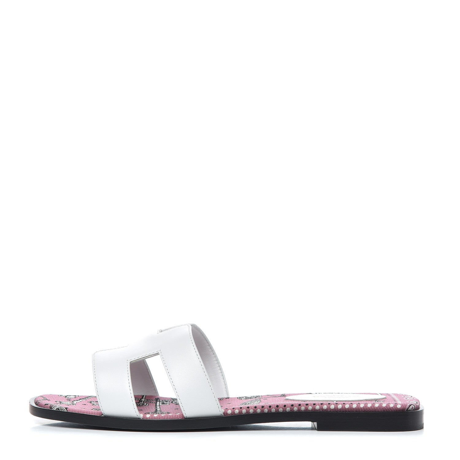 Hermes Box Calfskin Bois De Rose Oran Sandals 38.5 White 1 of 9