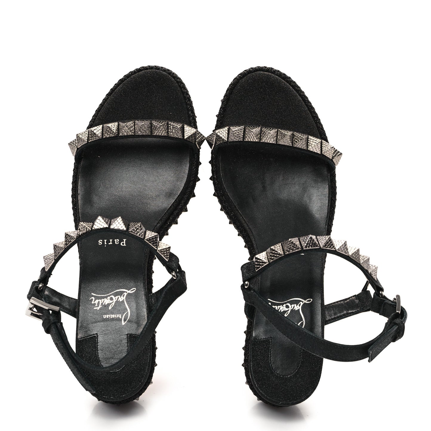 Nappa Mica Pyraclou 60 Platform Sandals 38 Version Black
