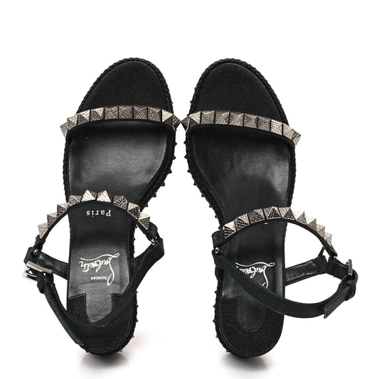 Nappa Mica Pyraclou 60 Platform Sandals 38 Version Black