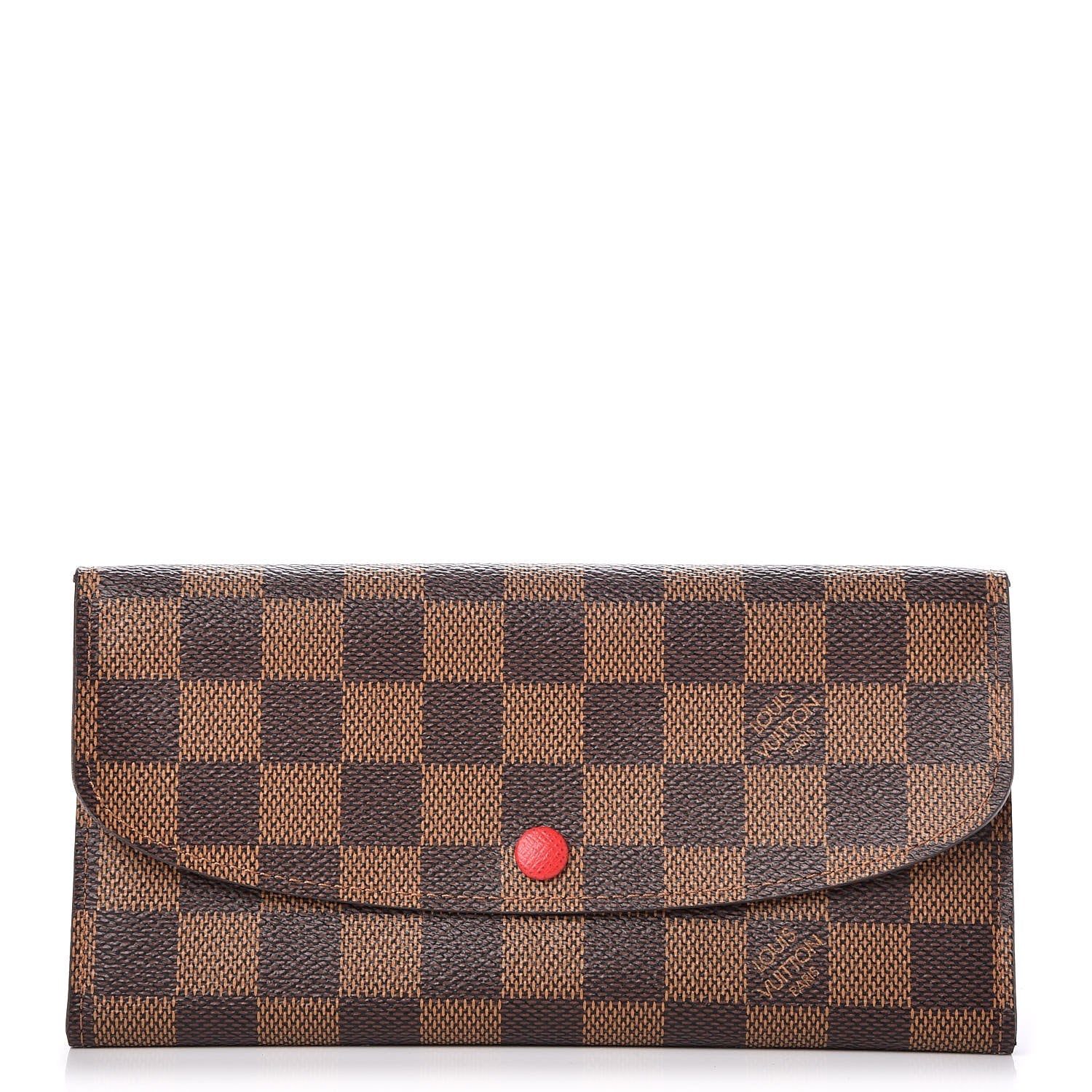 Louis Vuitton Damier Ebene Emilie Wallet Red 1 of 8