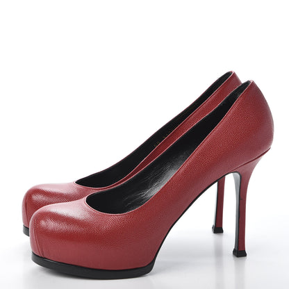Saint Laurent Vernigolf Tribtoo 80 Platform Pumps 39 Red 2 of 9