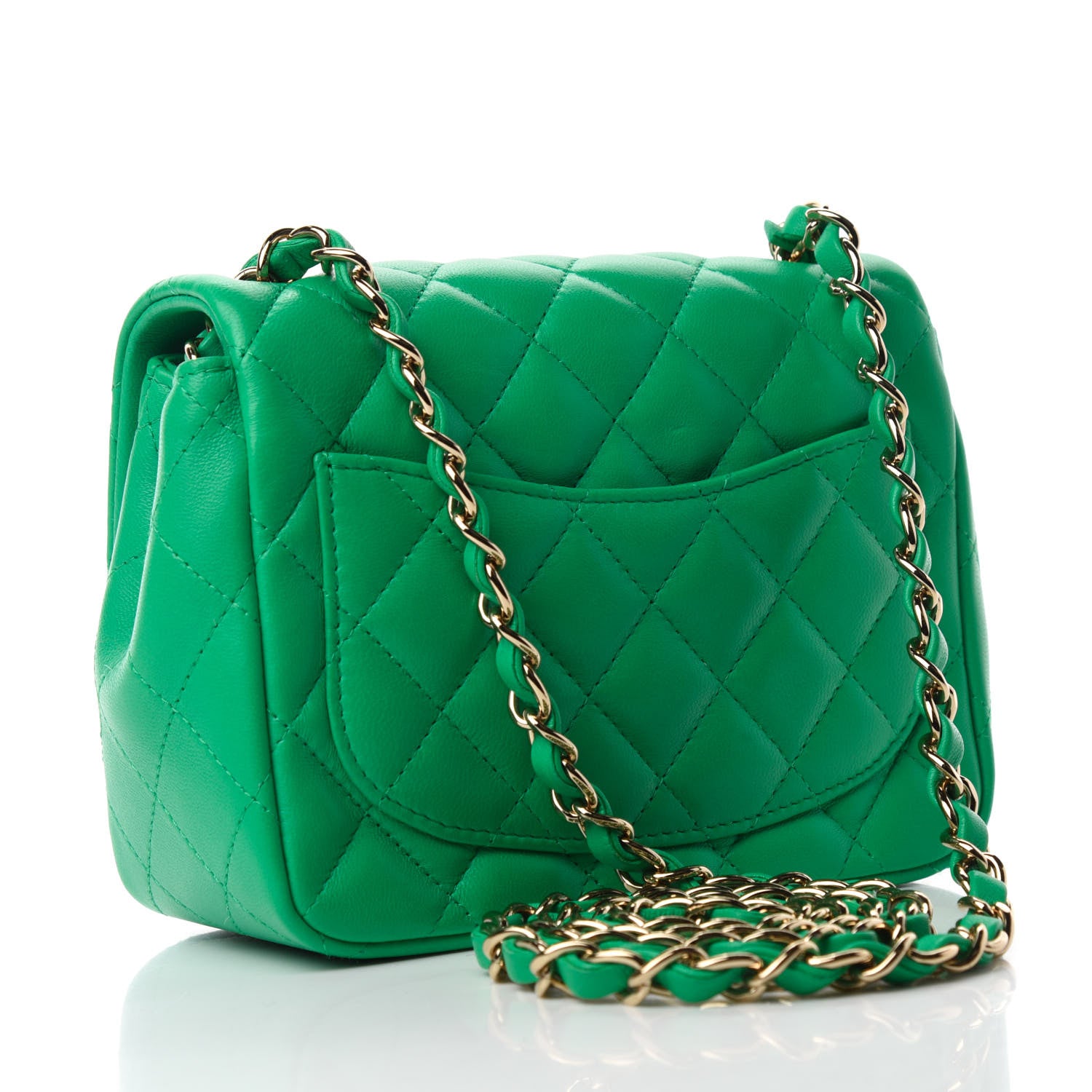 Chanel Lambskin Quilted Mini Square Flap Green 3 of 11