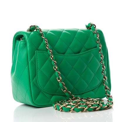 Chanel Lambskin Quilted Mini Square Flap Green 3 of 11