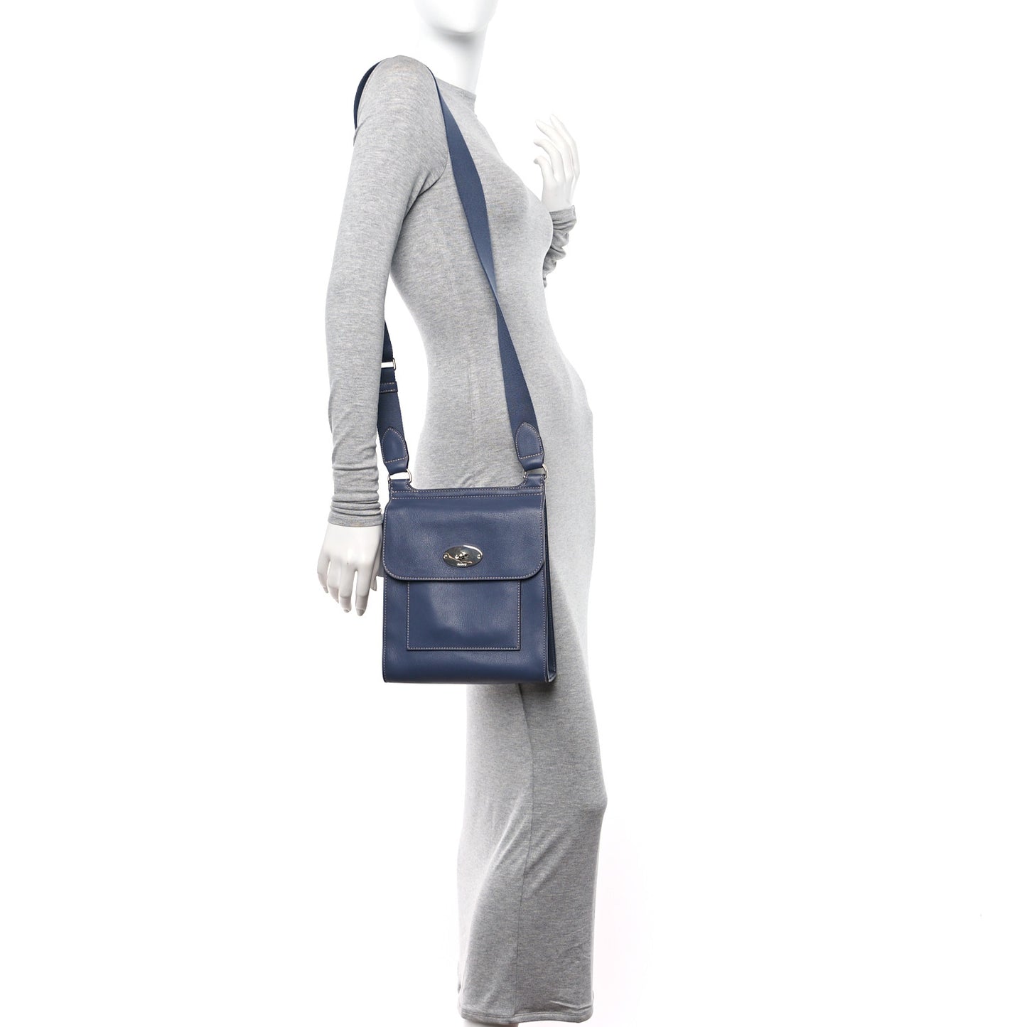 Grain Calfskin New Antony Messenger Crossbody Blue