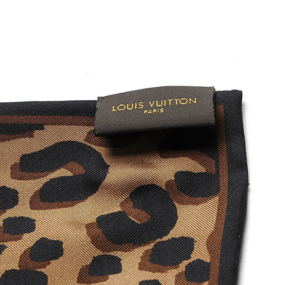 Louis Vuitton Silk Leopard Bandeau Scarf Marron 4 of 8