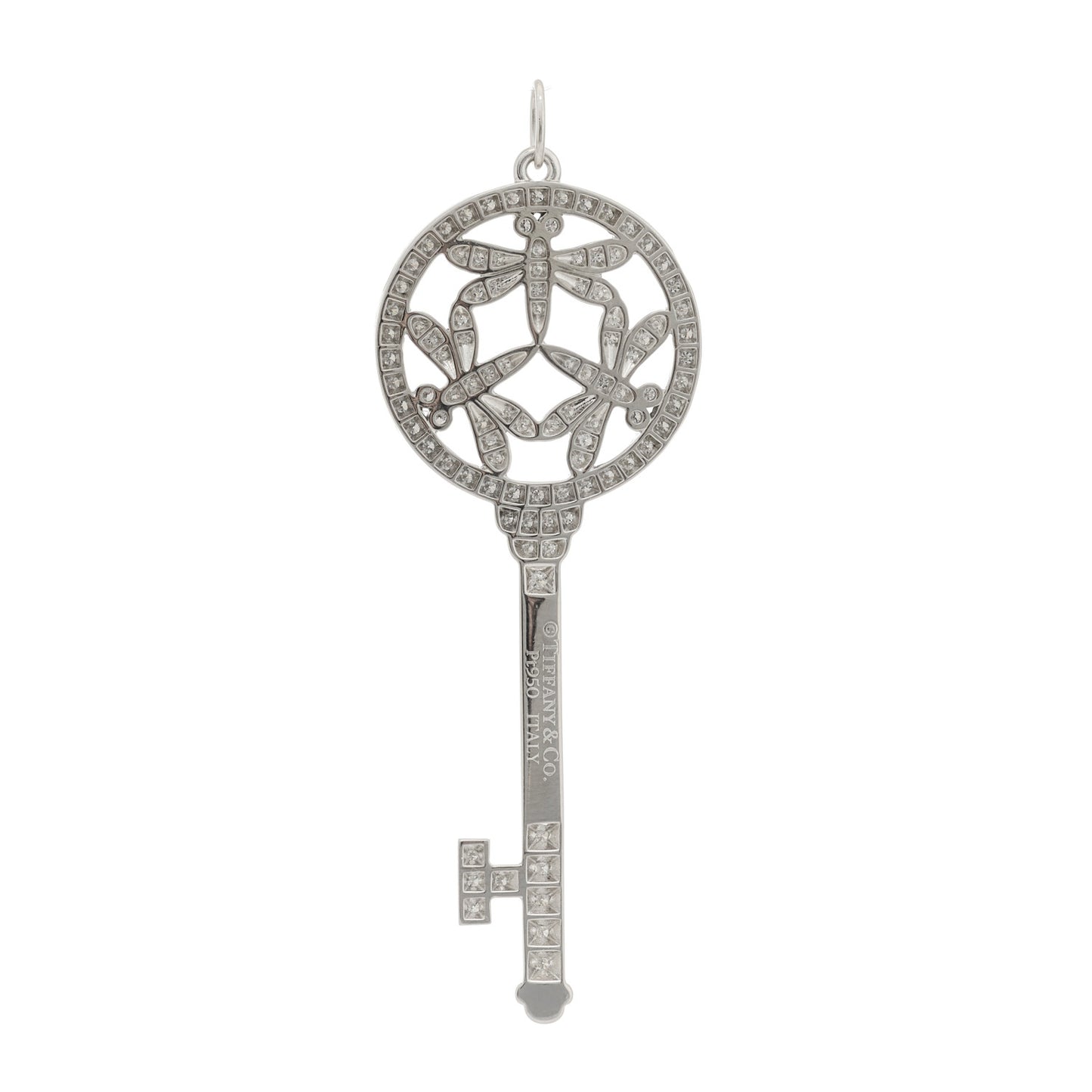 Platinum Diamond Large Dragonfly Key Pendant