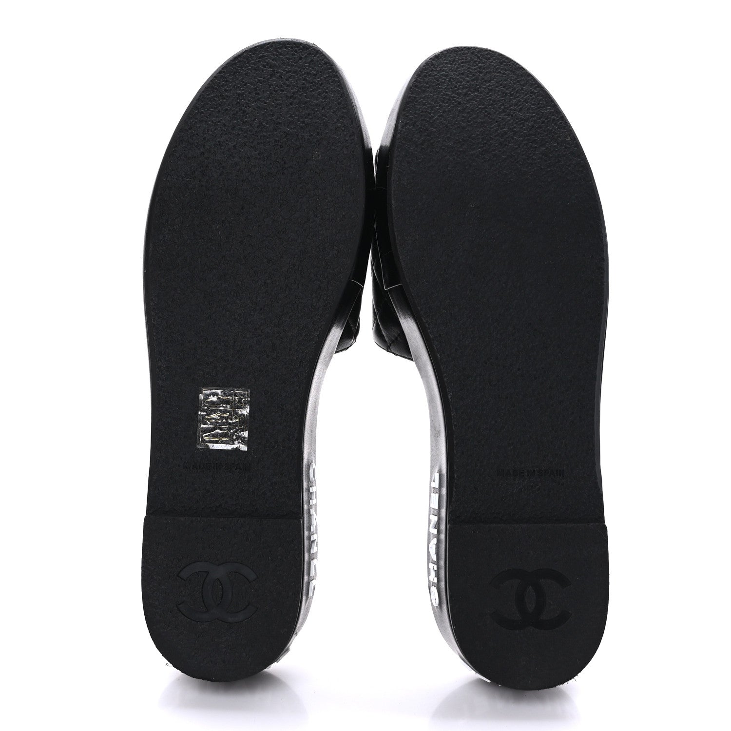 Chanel Lambskin Quilted CC Espadrille Slip On Sandals 40 Black 6 of 9