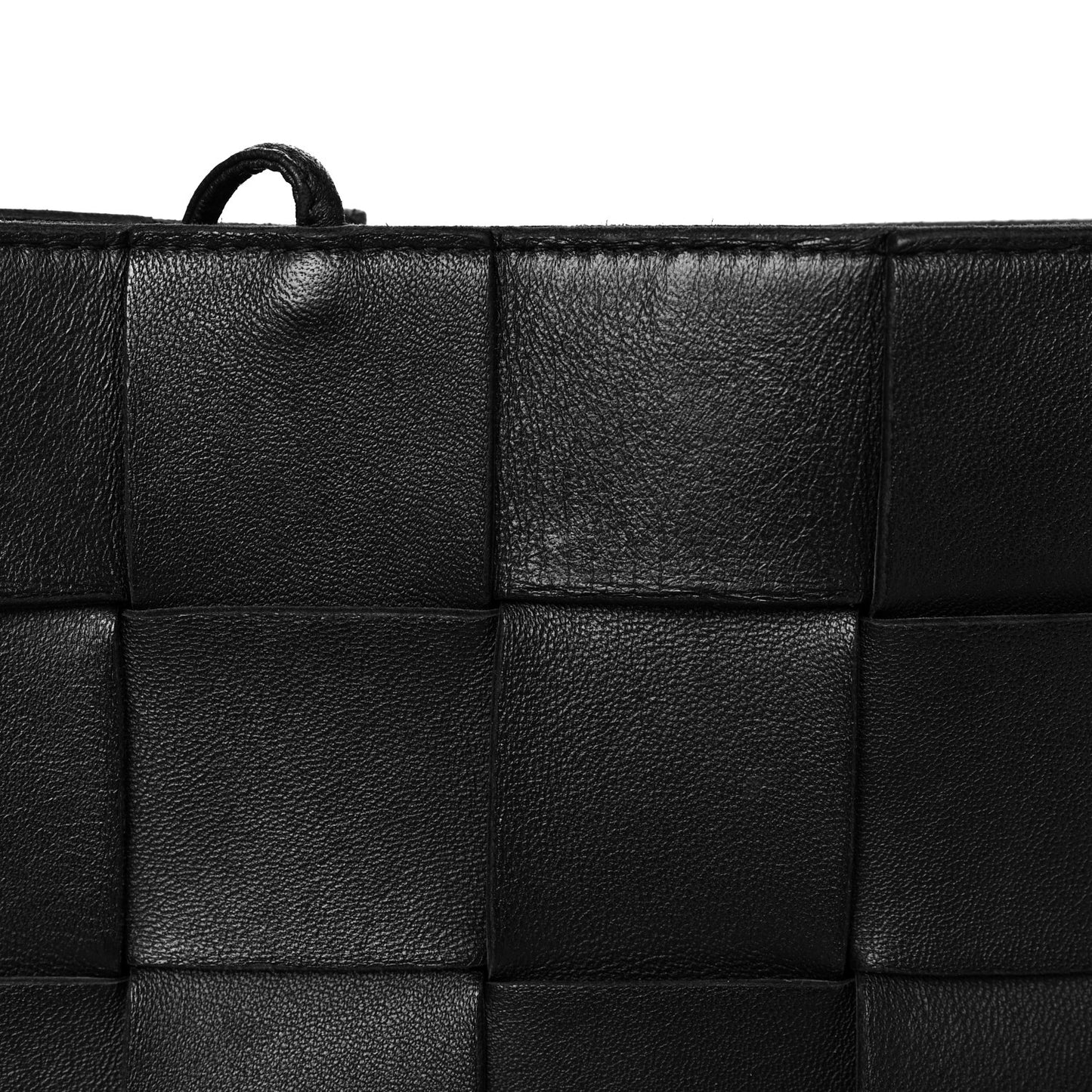 Lambskin Maxi Intrecciato Cassette Messenger Black