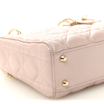 Christian Dior Metallic Lambskin Cannage Mini Lady Dior Lotus 9 of 10