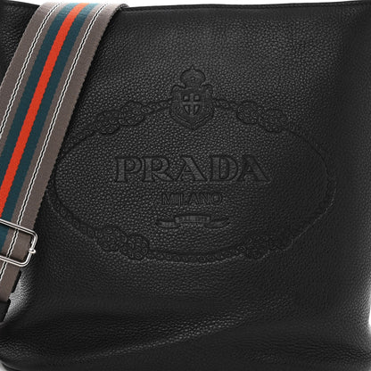 Prada Vitello Phenix Logo Hobo Black 7 of 9