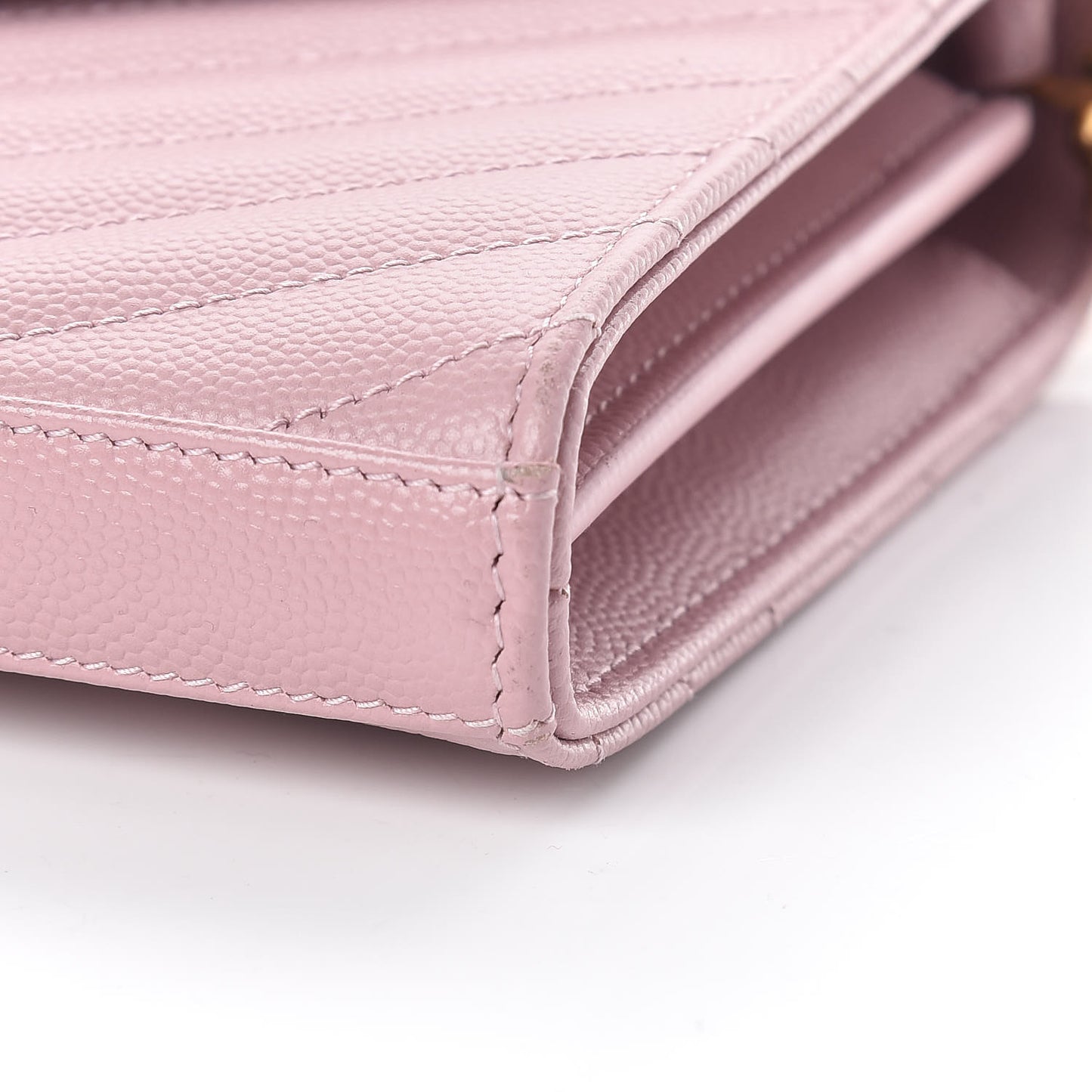 Grain De Poudre Matelasse Chevron Monogram Chain Wallet Tender Pink