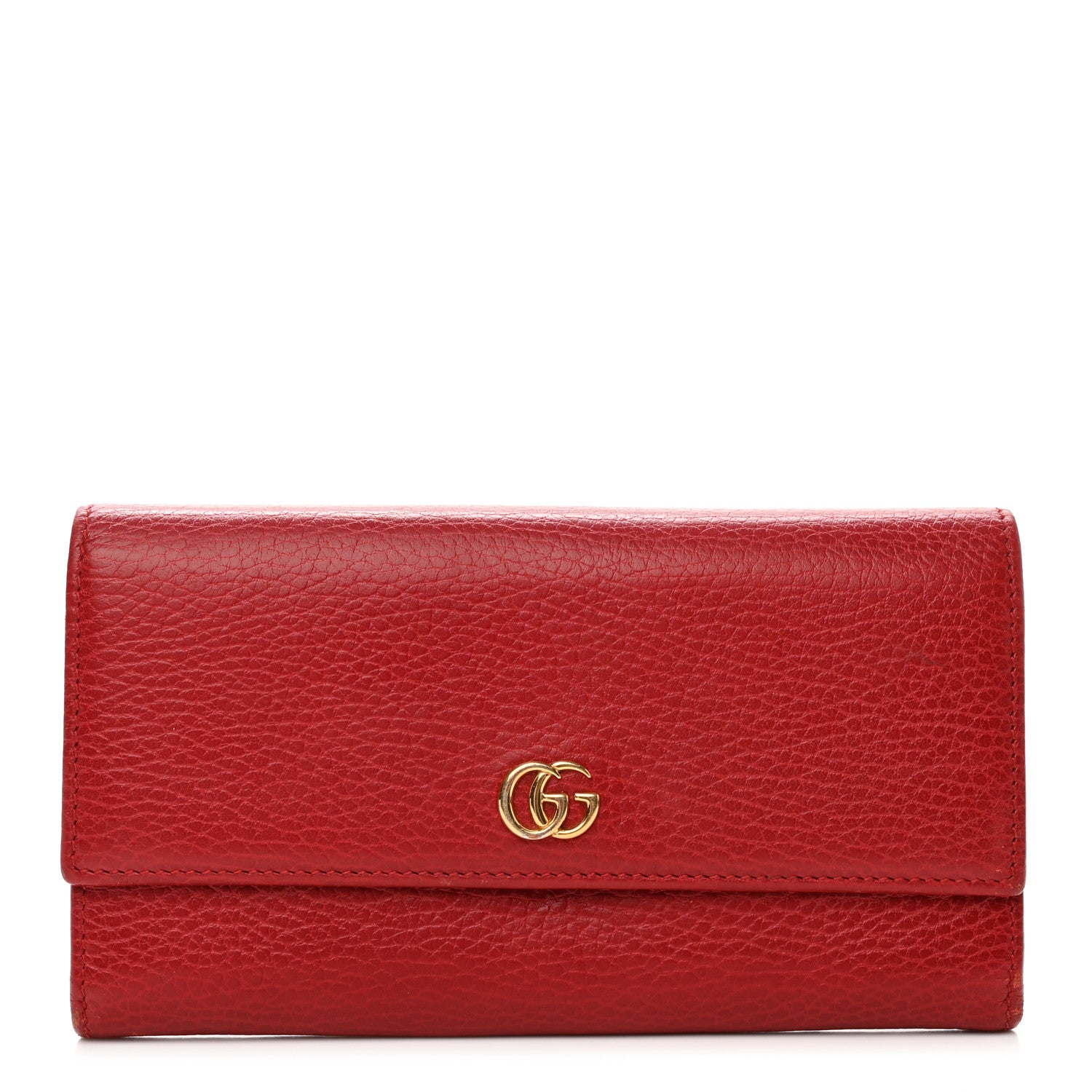 Gucci Dollar Calfskin GG Marmont Continental Wallet Hibiscus Red 1 of 6