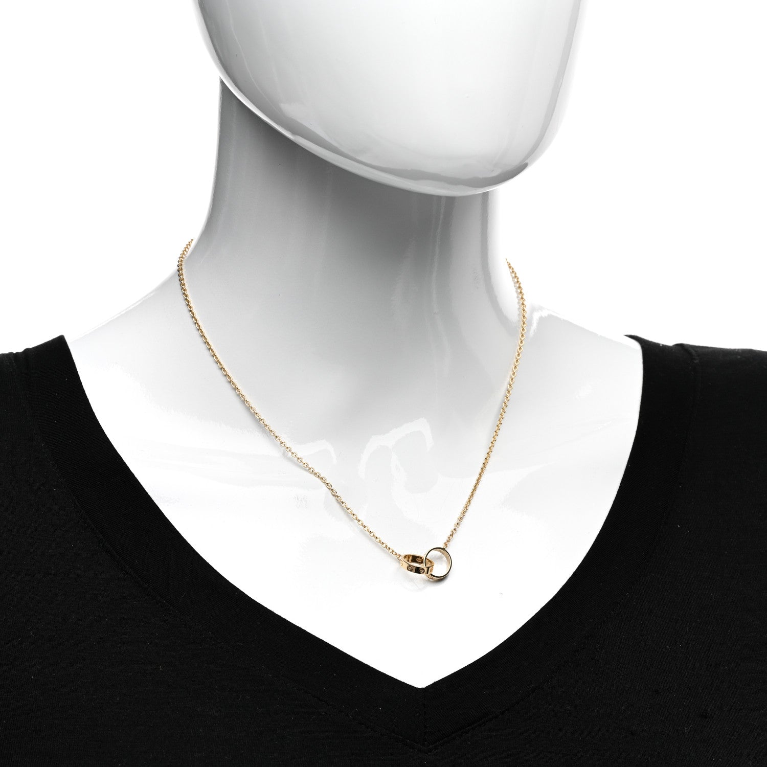 Cartier 18K Yellow Gold Interlocking LOVE Necklace 2 of 5