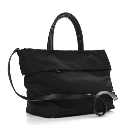 Prada Tessuto Nylon Calfskin Tote Black 3 of 10