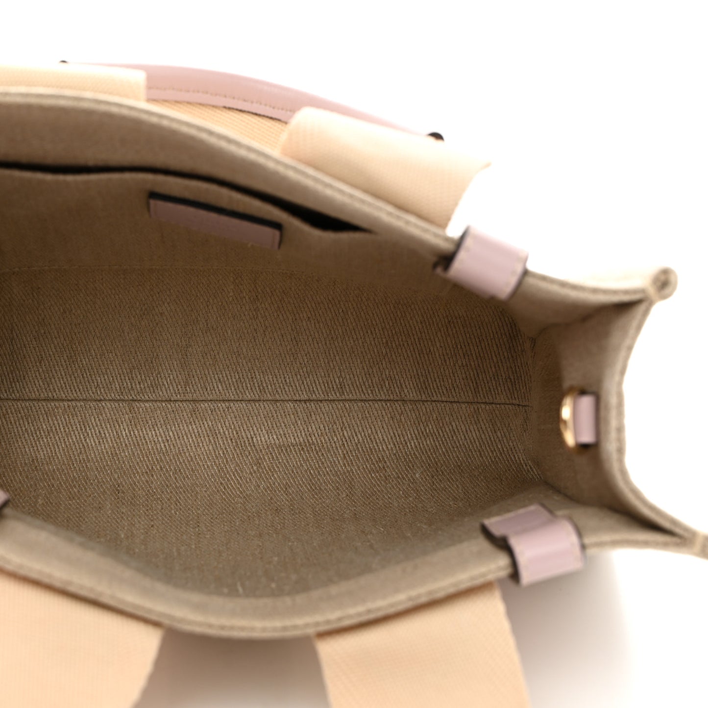 Linen Calfskin Small Woody Ribbon Tote With Strap White Pink