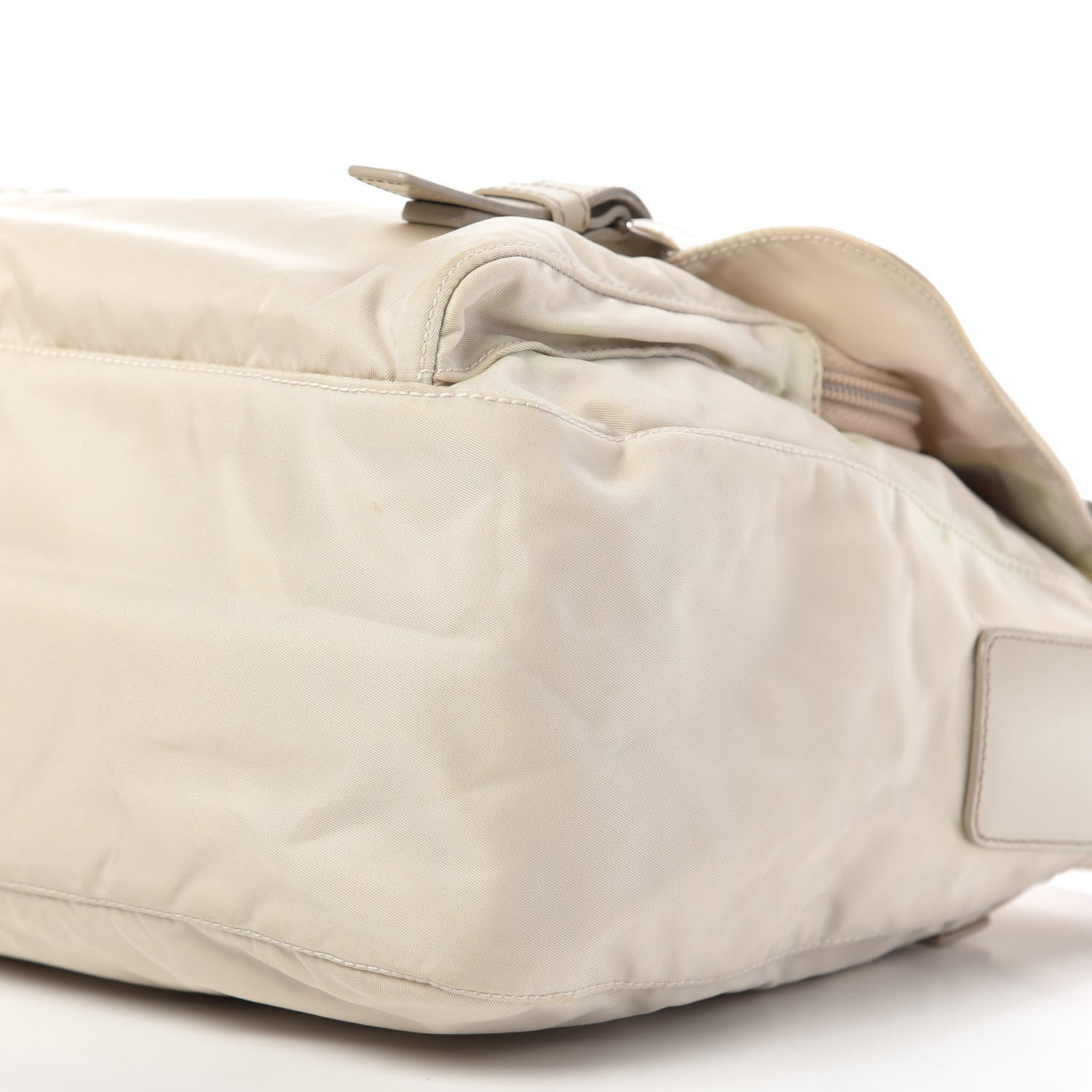 Prada Tessuto Nylon Vela Double Buckle Messenger Bag Sabbia 7 of 9